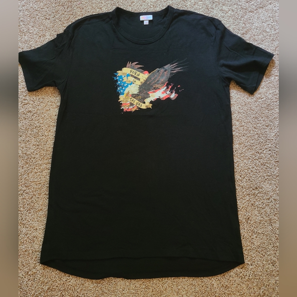 LuLaRoe Men's Unisex Patrick Americana Patriotic Tee Born In The USA